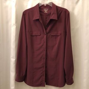 ExOfficio- XL  long sleeve burgundy shirt
